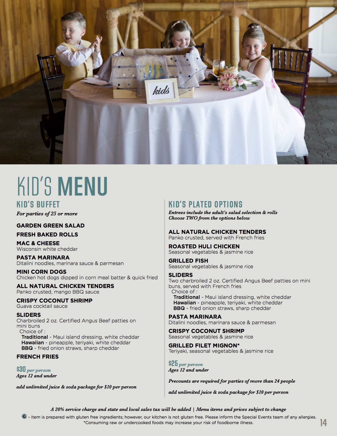 Wedding Kid's Menu